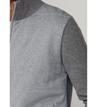 Hackett London Grijs merinoswol hybride vest