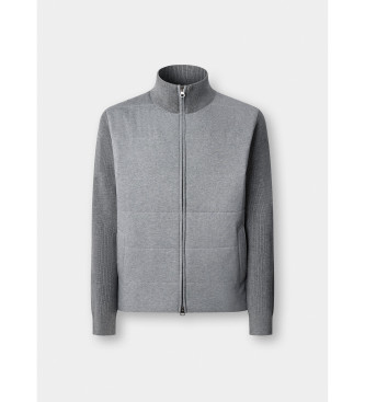 Hackett London Grijs merinoswol hybride vest