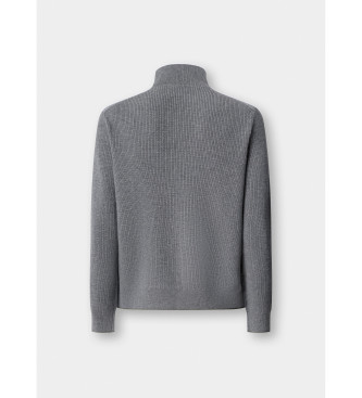 Hackett London Grijs merinoswol hybride vest