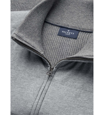 Hackett London Grijs merinoswol hybride vest