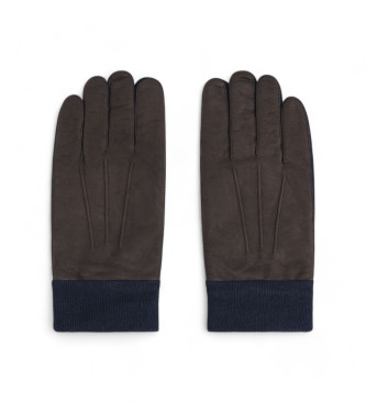 Hackett London Guantes de Piel Kensington marrn