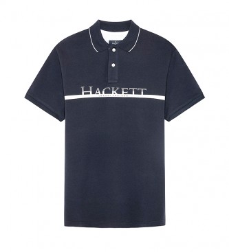 HACKETT Polo con logo grafico blu scuro