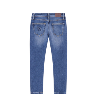 Hackett London Jeans slim fit vintage in maglia blu