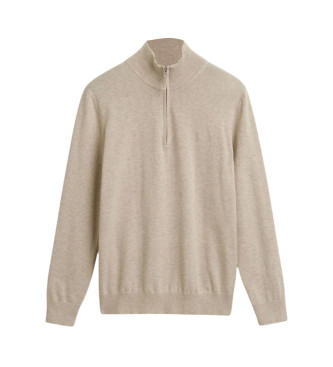 Hackett London Pullover Cotton Hzip beige