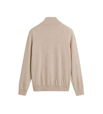 Hackett London Pullover Cotton Hzip beige