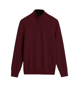 Hackett London Jersey Cotton Hzip burgundy