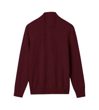 Hackett London Jersey Cotton Hzip burgundy