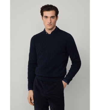 Hackett London Pullover Cable navy