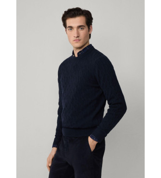 Hackett London Pullover Cable navy