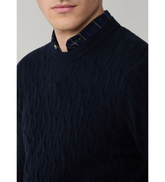 Hackett London Pullover Cable navy