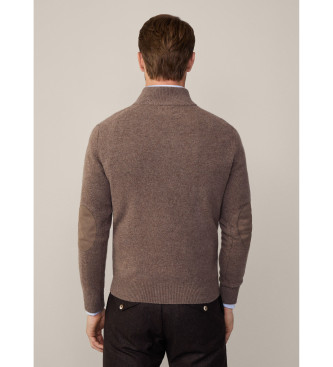 Hackett London Trui met beige ritssluiting