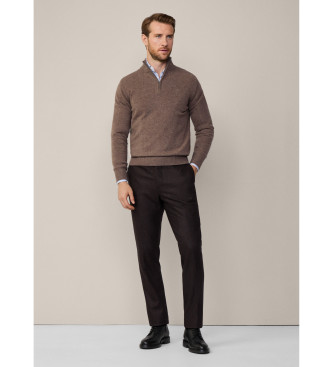 Hackett London Pullover mit beigem Reiverschluss