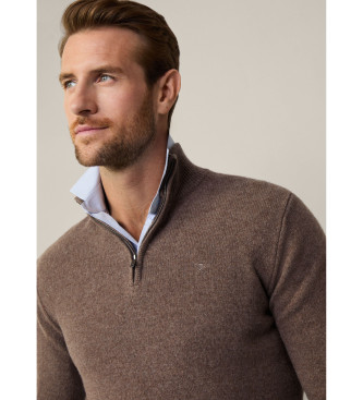 Hackett London Pullover mit beigem Reiverschluss