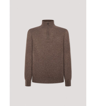 Hackett London Pullover mit beigem Reiverschluss