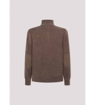 Hackett London Pullover mit beigem Reiverschluss