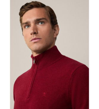 Hackett London Trui met rits Maroon