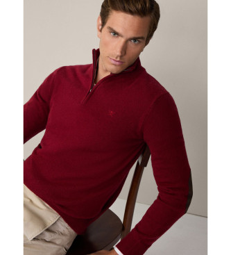 Hackett London Trui met rits Maroon