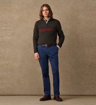 Hackett London Pullover mit Reißverschluss Hzip grün