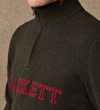 Hackett London Pullover mit Reißverschluss Hzip grün