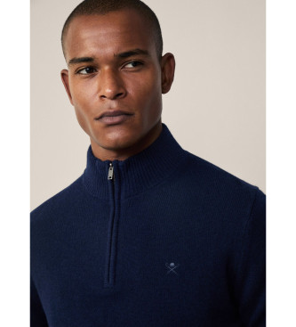 Hackett London Pullover med dragkedja i marinbl frg