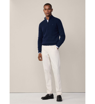 Hackett London Pull avec fermeture clair marine