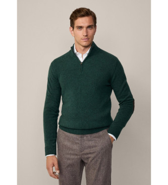 Hackett London Pullover mit grnem Reiverschluss