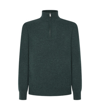 Hackett London Jersey con Cremallera verde