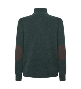 Hackett London Pull avec fermeture clair verte