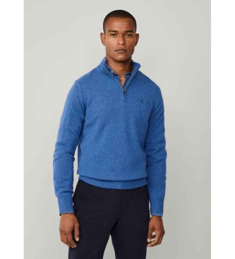 Hackett London Hzip wool jumper blue