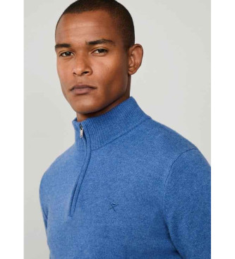 Hackett London Hzip wool jumper blue