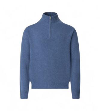 Hackett London Hzip wool jumper blue