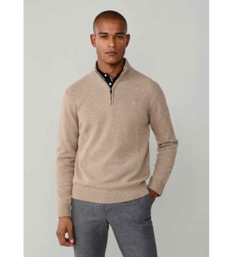 Hackett London Jersey de Lana Hzip beige