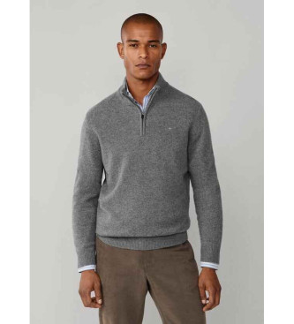 Hackett London Jersey de Lana Hzip gris