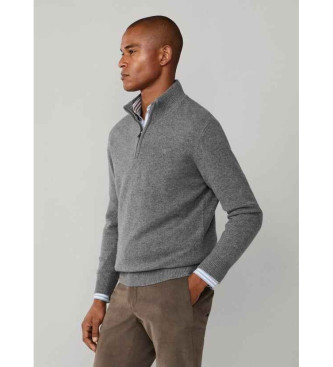 Hackett London Jersey de Lana Hzip gris
