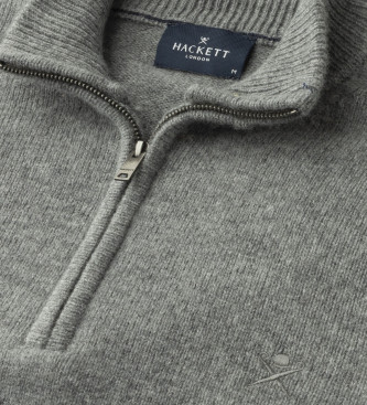 Hackett London Jersey de Lana Hzip gris