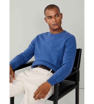 Hackett London Maglione di lana blu semplice