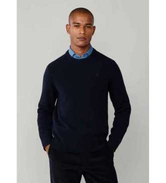 Hackett London Effen wollen trui marine