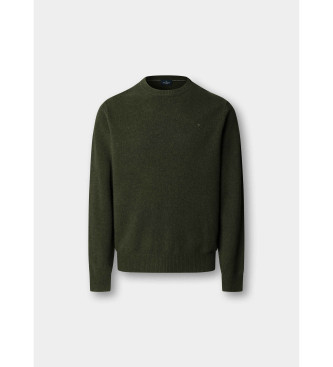 Hackett London Jersey de Lana Liso verde
