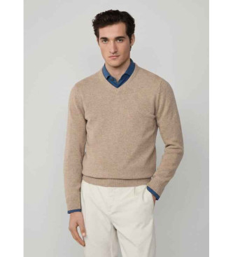 Hackett London Jersey de Lana V beige