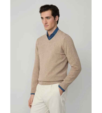 Hackett London Jersey de Lana V beige