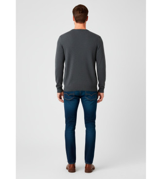 Hackett London Camisola cinzenta de l com decote em V