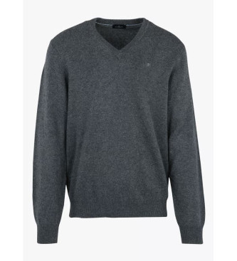Hackett London Camisola cinzenta de l com decote em V