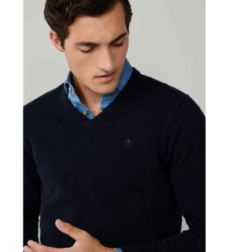 Hackett London Navy V uldpullover
