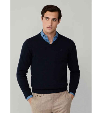 Hackett London Navy V uldpullover