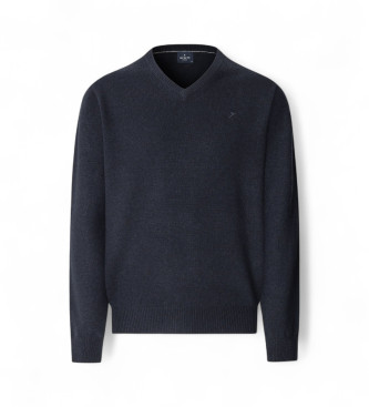 Hackett London Navy V uldpullover