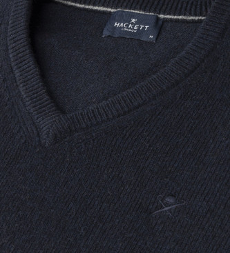 Hackett London Navy V uldpullover