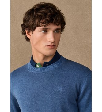 Hackett London Ess Cotton Crew-trøje, blå