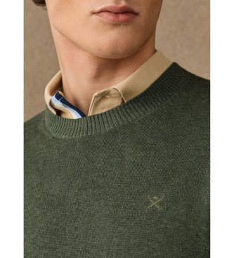 Hackett London Ess Cotton Crew-trøje i olivengrøn
