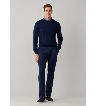 Hackett London Jersey Ess Merino Crew marinblå