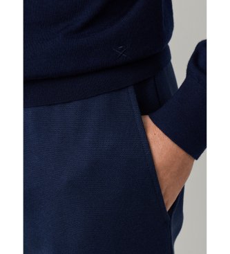 Hackett London Jersey Ess Merino Crew marinblå